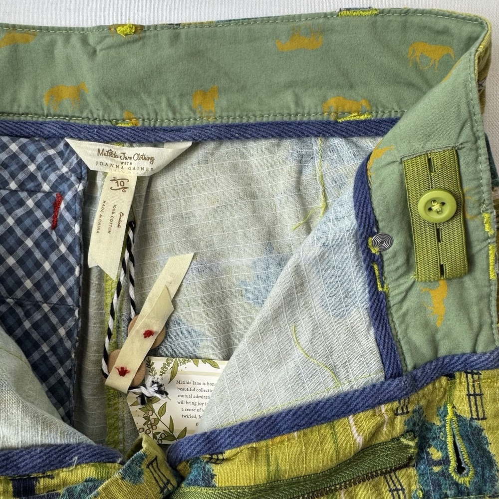 Matilda Jane Boys Shorts Size 10 Farm Print Joanna Gaines Cotton NWT Barn Animal - Picture 3 of 10